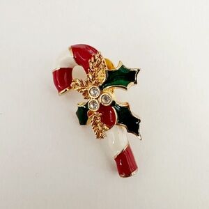 🎄Vintage Enamel Candy Cane Pin